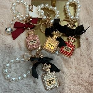 BOGO DEAL! UNBRANDED No 5 PERFUME BOTTLE KEY CHARMS VARIOUS COLORS